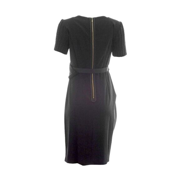 NUE BY SHANI Knit sleeve belted asymmetric Midi in Black Size 12 - Picture 10 of 10